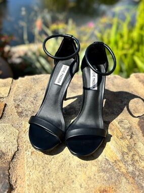 Steve Madden Black Ankle-Strap High Heels